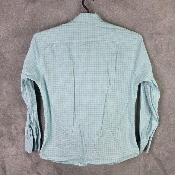 Mens Southern Tide Trim Fit Green Blue Plaid Shirt Long Sleeve Button Up Size L - Picture 4 of 7